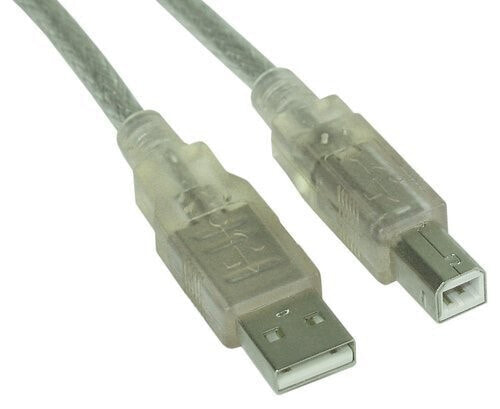 InLine USB 2.0 Cable Type A male / B male - transparent - 5m