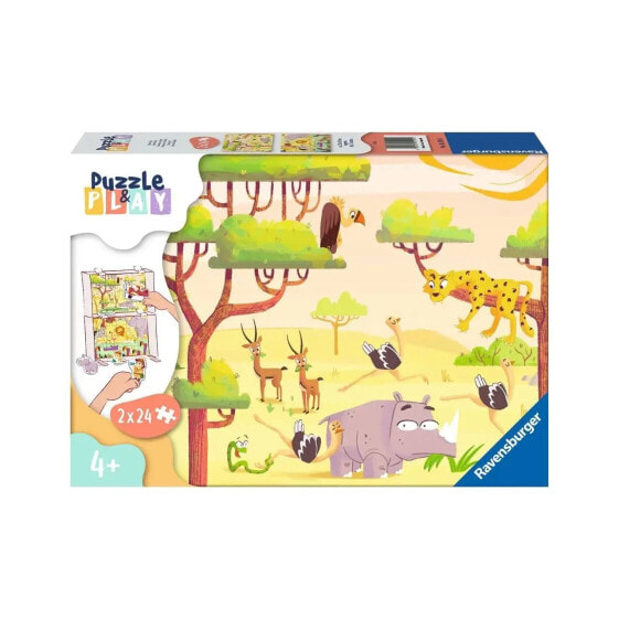 Пазл для детей Ravensburger Safari с животными 2x24 элемента