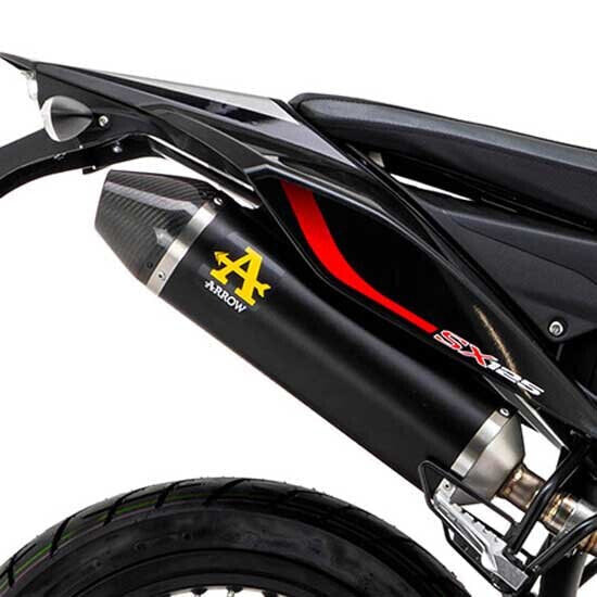 ARROW Thunder Aluminium Dark With Carbon End Cap Aprilia RX / SX 125 ´21-22 homologated muffler