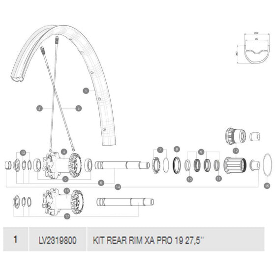 MAVIC XA Pro 19 Rear Rim kit