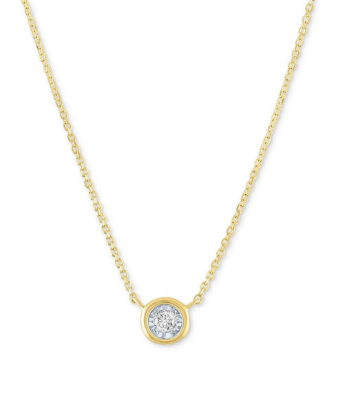 Macy's diamond Bezel 18" Pendant Necklace (1/20 ct. t.w.) in 10k Gold