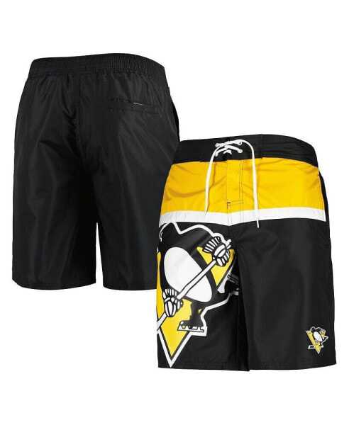 Men's Black Pittsburgh Penguins Sea Wind Swim Trunks