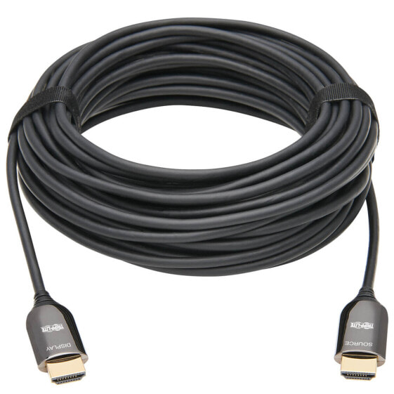 Tripp P568F-15M-8K6 8K HDMI Plenum-Rated Fiber Active Optical Cable (AOC) - 8K UHD @ 60 Hz - HDR - M/M - Black - 15 m (49 ft.) - 15 m - HDMI Type A (Standard) - HDMI Type A (Standard) - 3D - Black