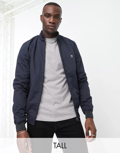 French Connection Tall – Gefütterte Harrington-Jacke in Marineblau