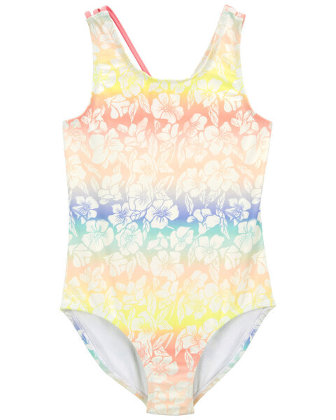 Kid Floral Print 1-Piece Swimsuit 8