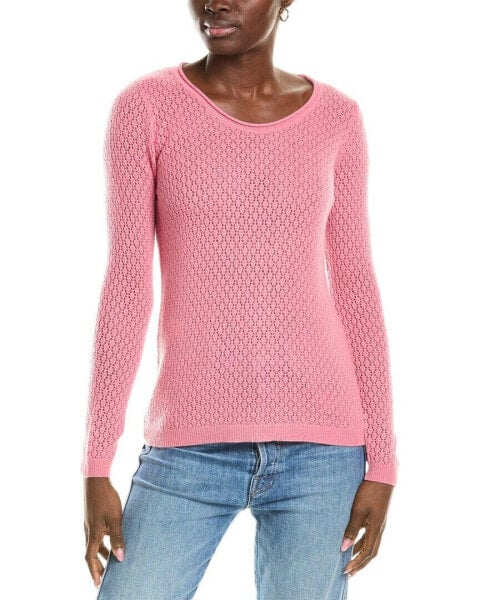 Sofiacashmere Pointelle Scoop Neck Cashmere Sweater Women's