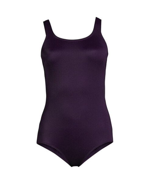 Women's Mastectomy Scoop Neck Soft Cup Tugless Sporty One Piece Swimsuit