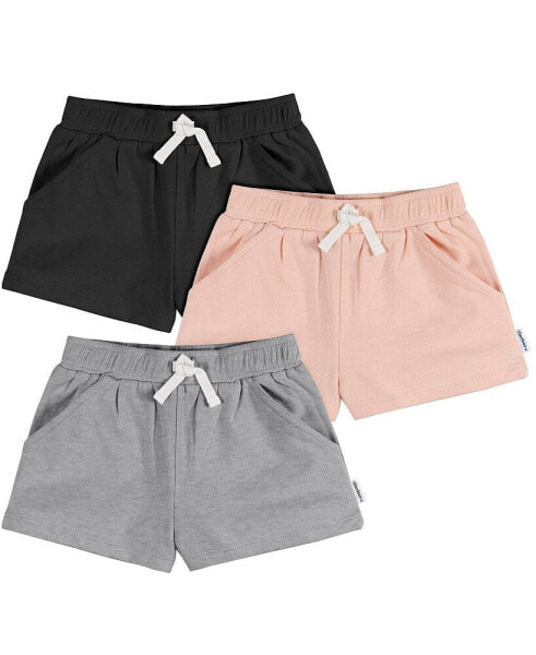 Baby Girls Baby Knit Shorts, 3-Pack
