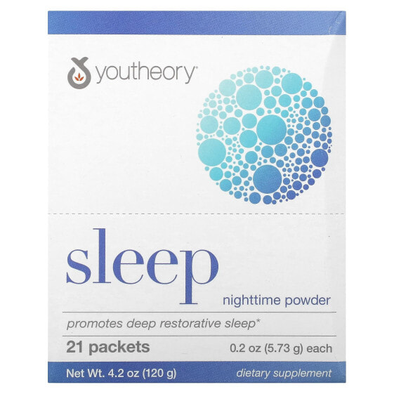 Витамины для здорового сна Youtheory Sleep, Nighttime Powder, 21 пакетик по 0,2 унции (5,73 г) каждый