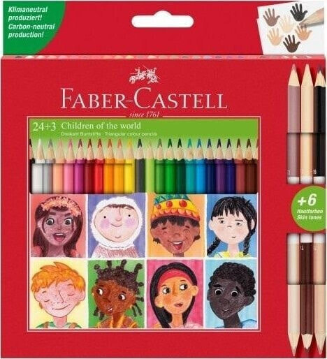 Faber Castell Kredki trójkątne Children of the World 24+3 kol.