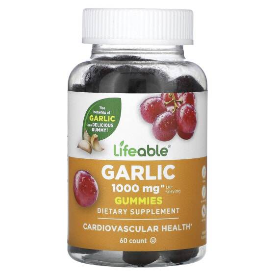 Garlic Gummies, Grape, 1,000 mg, 60 Gummies (500 mg per Gummy)