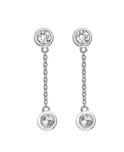 Decent Silver Dangle Earrings with Diamonds Tender DE750