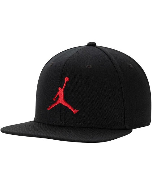 Men's Black Jumpman Pro Logo Snapback Adjustable Hat