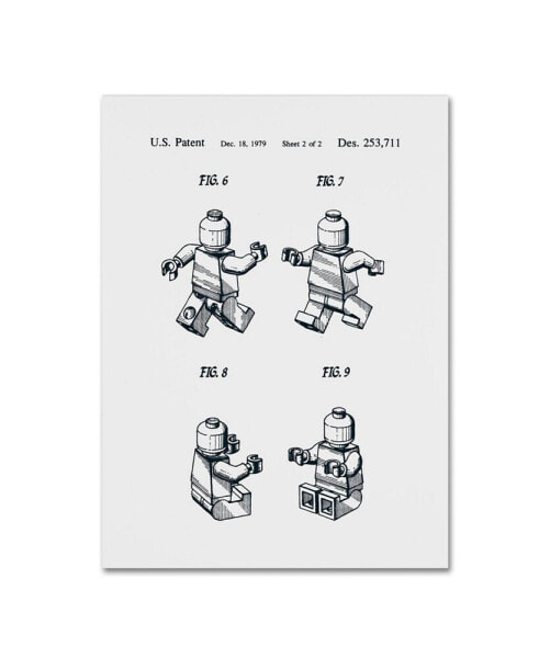 Claire Doherty 'Lego Man Patent 1979 Page 2 White' Canvas Art - 14" x 19"