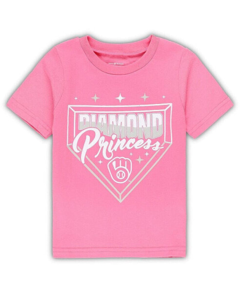 Футболка OuterStuff Milwaukee Brewers Diamond Princess