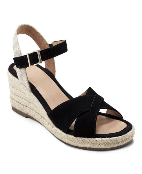 Women's Shandra Ankle Strap Round Toe Wedge Sandals