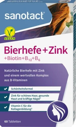 Bierhefe + Zink Tabletten 60 St., 30 g