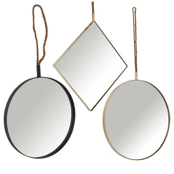 Mirror Set Alexandra House Living Golden Metal 11 x 50 x 50 cm (3 Pieces)