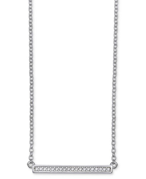 Cubic Zirconia Pavé 16" Bar Necklace in Sterling Silver, Created for Macy's