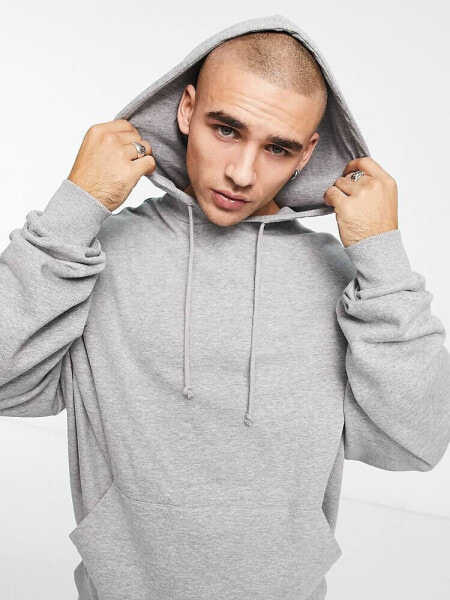 ASOS DESIGN super oversized hoodie in grey marl