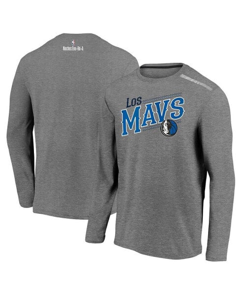 Men's Heather Charcoal Dallas Mavericks 2021 Noches Ene-Be-A Authentic Shooting Long Sleeve T-shirt