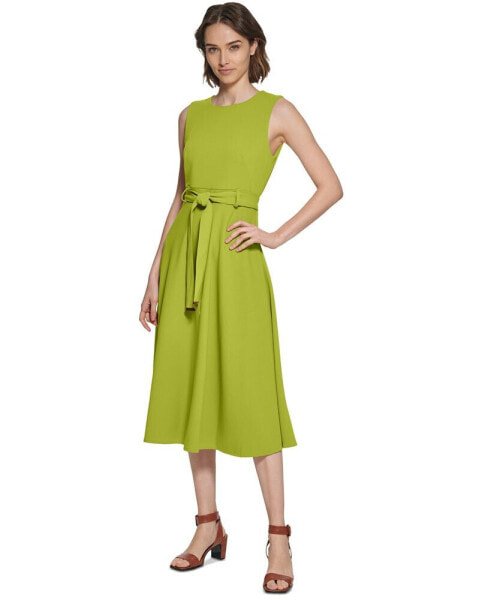 Women's Belted A-Line Dress