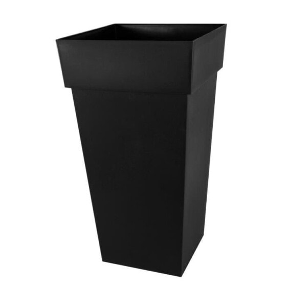 Горшок для цветов EDA PLASTIQUE Blumentopf XXL Toskana - Quadratisch - 43,3 x 43,3 x H 80 cm - 98 L - Anthrazitgrau.