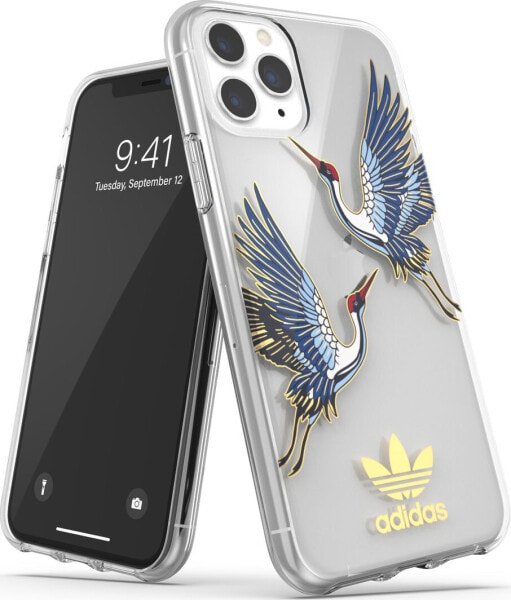 чехол iPhone 11 Pro силиконовый прозрачный с логотипом adidas