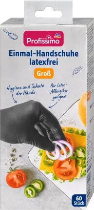 Einmalhandschuhe latexfrei schwarz Groß, 60 St