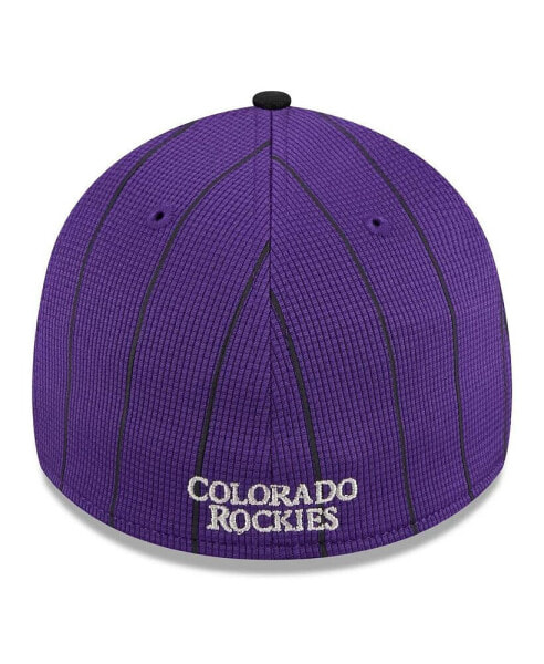 Men's Purple Colorado Rockies 2024 Batting Practice 39THIRTY Flex Hat