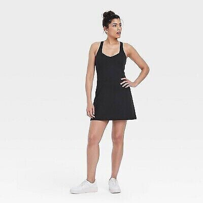 Women's Knit Halter Active Woven Dress - All In Motion Black L