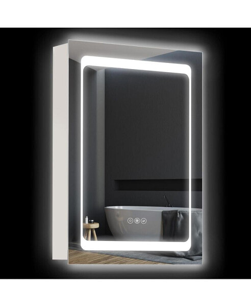 Bathroom Medicine Cabinet with LED Light & 3 Shelves