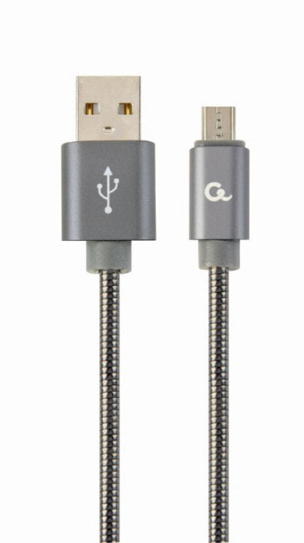 Gembird CC-USB2S-AMMBM-1M-BG - 1 m - Micro-USB B - USB A - USB 2.0 - 480 Mbit/s - Grey - Metallic