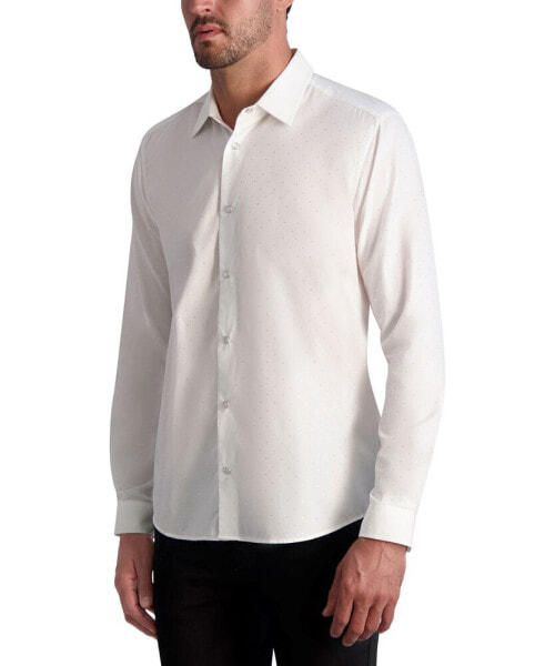 Men's Slim-Fit Tonal Polka-Dot Shirt