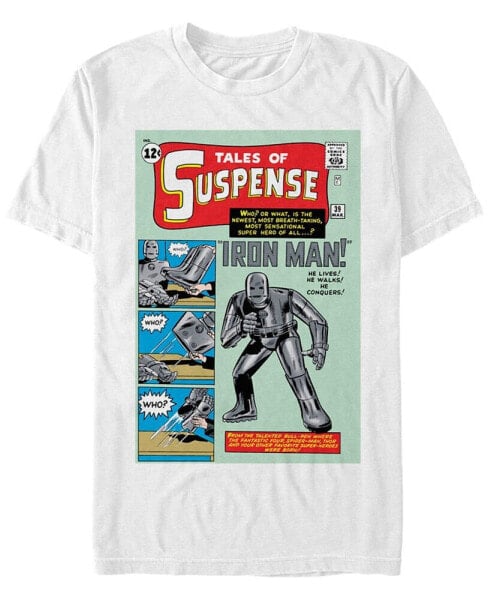 Marvel Men's Iron Man Retro Tales of Suspense Comic Cover, Short Sleeve T-shirt