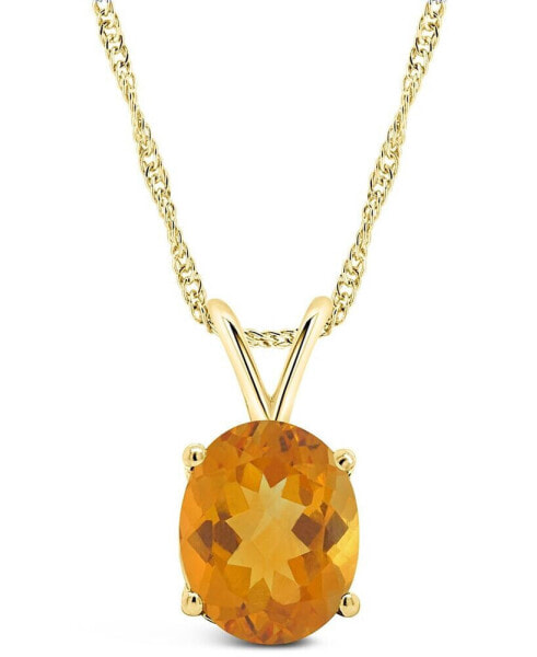 Macy's citrine (2-1/2 ct. t.w.) Pendant Necklace in 14K Yellow Gold