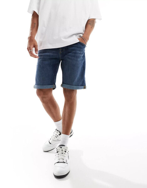 Jack & Jones denim short in dark blue