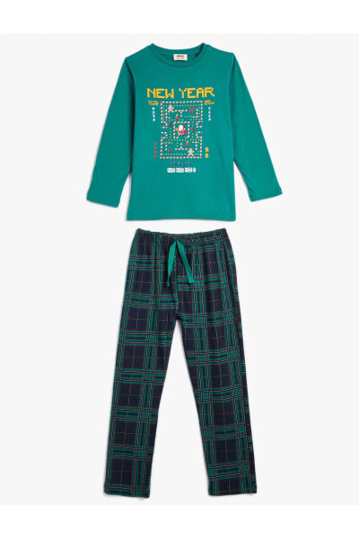 Пижама женская Koton - Комплект Пижама Aile Kombini на Рождество 2 шт. Из хлопка