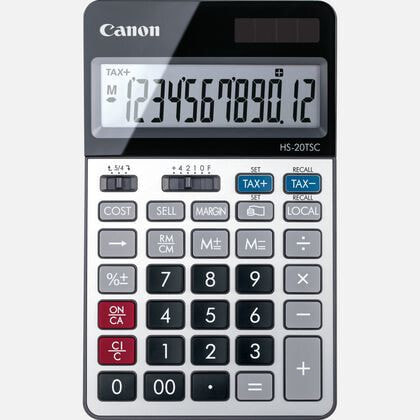 Canon HS-20TSC - Desktop - Financial - 12 digits - Battery/Solar - Black - Silver