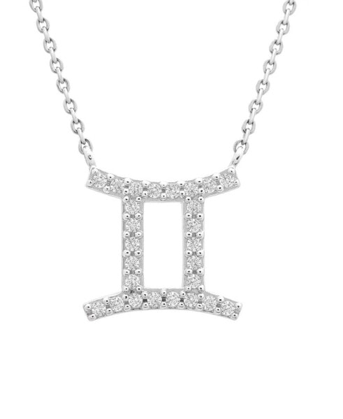 Wrapped diamond Zodiac Pendant Necklace (1/10 ct. t.w.) in 14K Yellow Gold or 14K White Gold