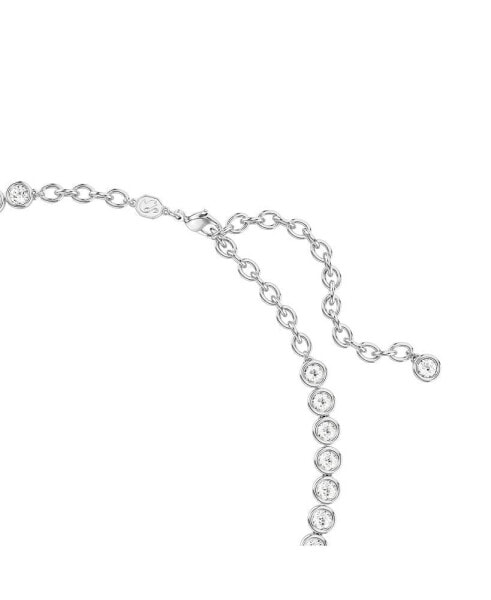 Swarovski round Cut, White, Rhodium Plated Imber Tennis Necklace