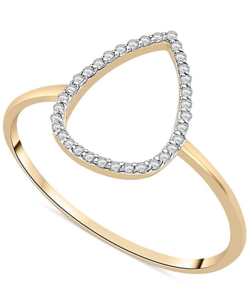 Diamond Open Teardrop Ring (1/20 ct. t.w.) in 10k Gold, Created for Macy's