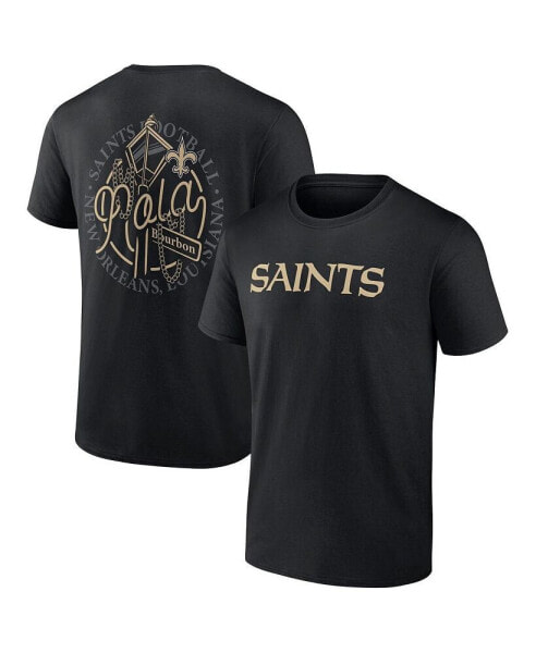 Men's Black New Orleans Saints Big and Tall Two-Sided T-shirt