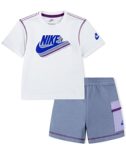 Toddler Boys Reimagine T-Shirt & French Terry Cargo Shorts, 2 Piece Set