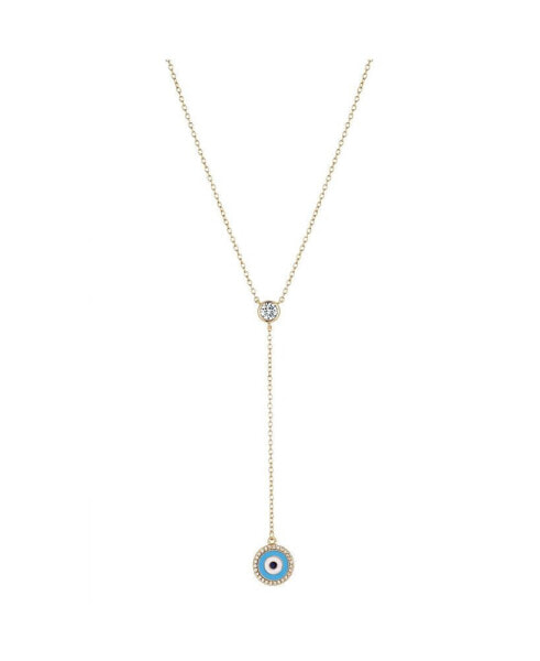 Unwritten gold Flash Plated Crystal Evil Eye Lariat Necklace
