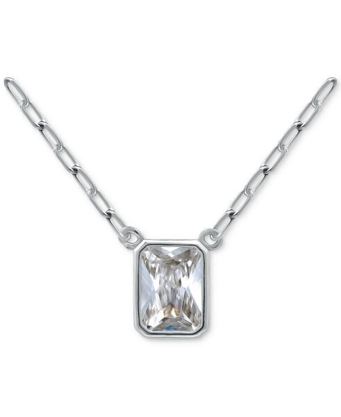 Giani Bernini cubic Zirconia Octagon Bezel Solitaire Pendant Necklace, 16" + 2" extender, Created for Macy's