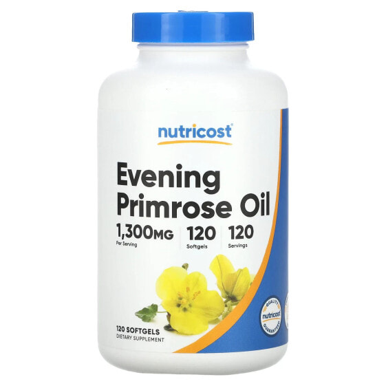 Витамины для женского здоровья Nutricost Примула вечерняя масло, 1 300 мг, 120 капсул - женское здоровье