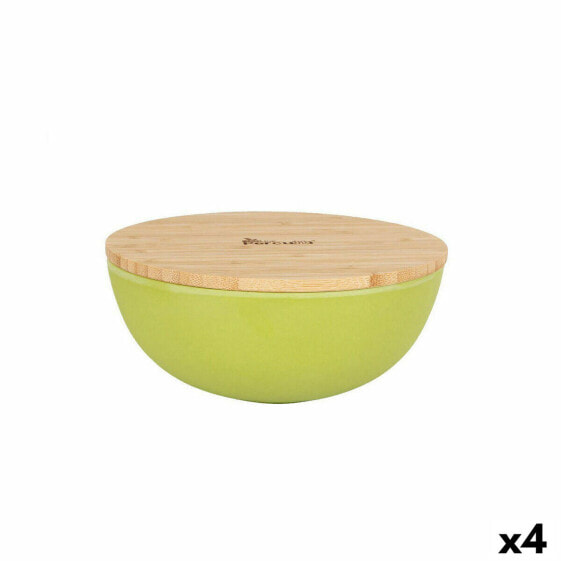 Столовая посуда Percutti Блюдо меламин Коричневый Зеленый 18,9 x 18,9 x 8,5 см Бамбук (4 штуки)