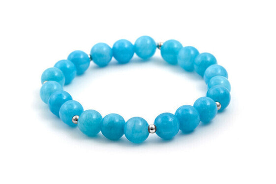 Cyan calcite bead bracelet MINK12 / 17