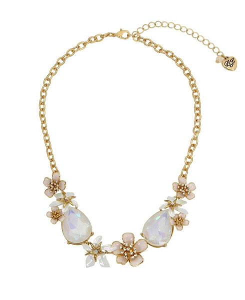 Betsey Johnson faux Stone Starfish Flower Bib Necklace